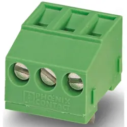 PCB terminal, 2 pole, pitch 5 mm, AWG 26-14, 17.5 A, screw connection, green, 1717091