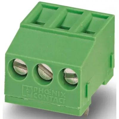 PCB terminal, 2 pole, pitch 5 mm, AWG 26-14, 17.5 A, screw connection, green, 1717091 - 1