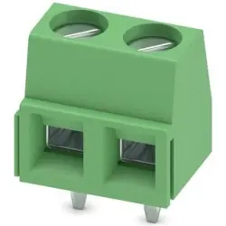 PCB terminal, 2 pole, pitch 5.08 mm, AWG 26-16, 13.5 A, screw connection, green, 1729128