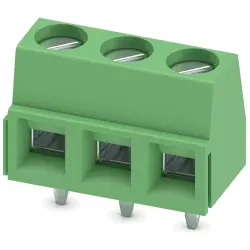 PCB terminal, 3 pole, pitch 5 mm, AWG 26-16, 13.5 A, screw connection, green, 1729021