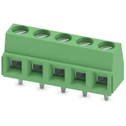 PCB terminal, 5 pole, pitch 5 mm, AWG 26-16, 13.5 A, screw connection, green, 1729047