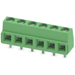 PCB terminal, 6 pole, pitch 5 mm, AWG 26-16, 13.5 A, screw connection, green, 1729050
