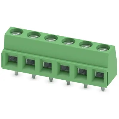 PCB terminal, 6 pole, pitch 5.08 mm, AWG 26-16, 13.5 A, screw connection, green, 1729160 - 1