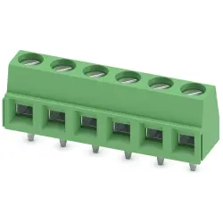 PCB terminal, 6 pole, pitch 5.08 mm, AWG 26-16, 13.5 A, screw connection, green, 1729160