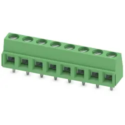 PCB terminal, 8 pole, pitch 5 mm, AWG 26-16, 13.5 A, screw connection, green, 1729076