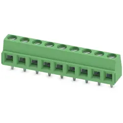 PCB terminal, 9 pole, pitch 5 mm, AWG 26-16, 13.5 A, screw connection, green, 1729089