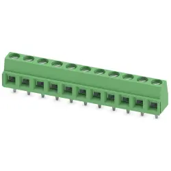 PCB terminal, 11 pole, pitch 5 mm, AWG 26-16, 13.5 A, screw connection, green, 1729102