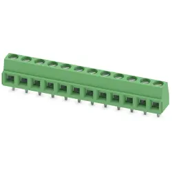 PCB terminal, 12 pole, pitch 5 mm, AWG 26-16, 13.5 A, screw connection, green, 1729115