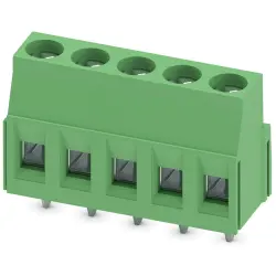 PCB terminal, 5 pole, pitch 5 mm, AWG 24-14, 16 A, screw connection, green, 1905683