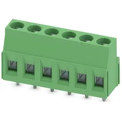 PCB terminal, 6 pole, pitch 5.08 mm, AWG 24-14, 16 A, screw connection, green, 1989405