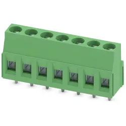 PCB terminal, 7 pole, pitch 5 mm, AWG 24-14, 16 A, screw connection, green, 1989152