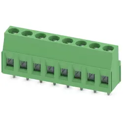 PCB terminal, 8 pole, pitch 5 mm, AWG 24-14, 16 A, screw connection, green, 1905719