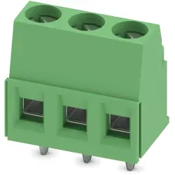 PCB terminal, 3 pole, pitch 5 mm, AWG 26-14, 17.5 A, screw connection, green, 1730023