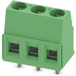 PCB terminal, 3 pole, pitch 5.08 mm, AWG 26-14, 17.5 A, screw connection, green, 1730133