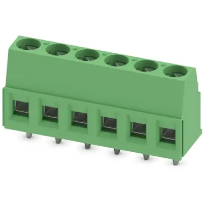 PCB terminal, 6 pole, pitch 5.08 mm, AWG 26-14, 17.5 A, screw connection, green, 1730162 - 1