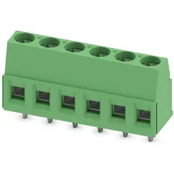 PCB terminal, 6 pole, pitch 5.08 mm, AWG 26-14, 17.5 A, screw connection, green, 1730162