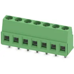 PCB terminal, 7 pole, pitch 5.08 mm, AWG 26-14, 17.5 A, screw connection, green, 1730175