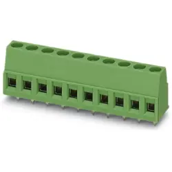 PCB terminal, 10 pole, pitch 5.08 mm, AWG 26-14, 17.5 A, screw connection, green, 1730201