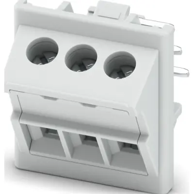 PCB terminal, 3 pole, pitch 5 mm, AWG 26-14, 24 A, screw connection, light gray, 1380146 - 1