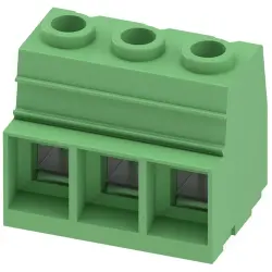 PCB terminal, 3 pole, pitch 15 mm, AWG 20-2, 125 A, screw connection, green, 1932591