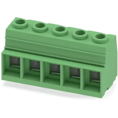 PCB terminal, 5 pole, pitch 15 mm, AWG 20-2, 125 A, screw connection, green, 1932614 - 1