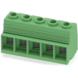 PCB terminal, 5 pole, pitch 15 mm, AWG 20-2, 125 A, screw connection, green, 1932614
