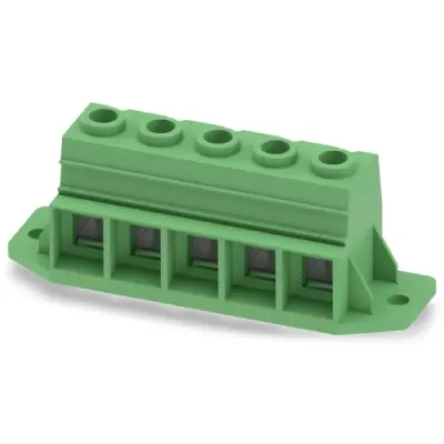 PCB terminal, 5 pole, pitch 15 mm, AWG 20-2, 125 A, screw connection, green, 1932520 - 1