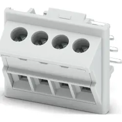 PCB terminal, 4 pole, pitch 5 mm, AWG 26-14, 24 A, screw connection, light gray, 1380294