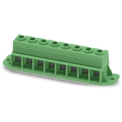 PCB terminal, 8 pole, pitch 15 mm, AWG 20-2, 125 A, screw connection, green, 1932559 - 1