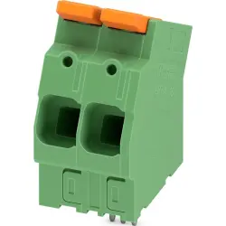PCB terminal, 2 pole, pitch 10 mm, AWG 18-4, 76 A, push-in, green, 1333817