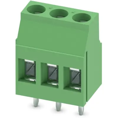 PCB terminal, 3 pole, pitch 5.08 mm, AWG 24-12, 24 A, screw connection, green, 1714735 - 1