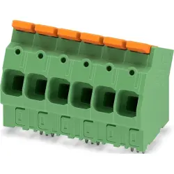 PCB terminal, 6 pole, pitch 10 mm, AWG 18-4, 76 A, push-in, green, 1333823