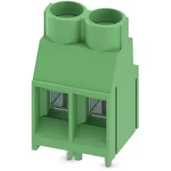 PCB terminal, 2 pole, pitch 6.35 mm, AWG 24-10, 32 A, screw connection, green, 1710056