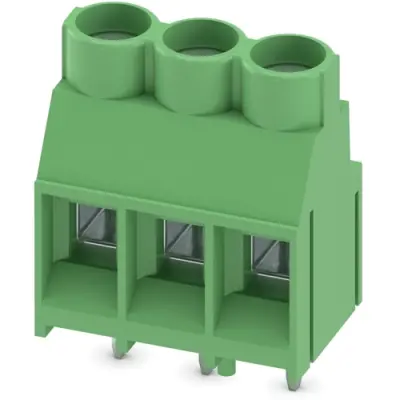 PCB terminal, 3 pole, pitch 6.35 mm, AWG 24-10, 32 A, screw connection, green, 1710085 - 1