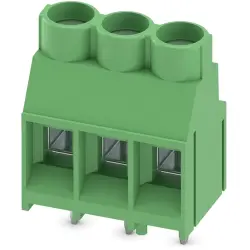 PCB terminal, 3 pole, pitch 6.35 mm, AWG 24-10, 32 A, screw connection, green, 1710085