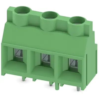 PCB terminal, 3 pole, pitch 9.52 mm, AWG 24-10, 32 A, screw connection, green, 1710069 - 1