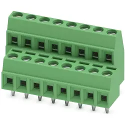 PCB terminal, 16 pole, pitch 3.81 mm, AWG 26-16, 8 A, screw connection, green, 1708084