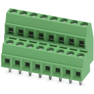 PCB terminal, 16 pole, pitch 3.81 mm, AWG 26-16, 8 A, screw connection, green, 1708084 - 1