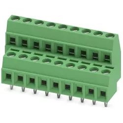 PCB terminal, 18 pole, pitch 3.81 mm, AWG 26-16, 8 A, screw connection, green, 1708107