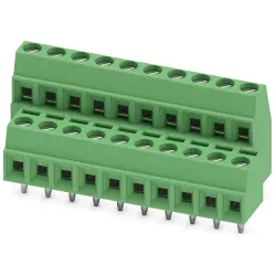 PCB terminal, 20 pole, pitch 3.81 mm, AWG 26-16, 8 A, screw connection, green, 1708110