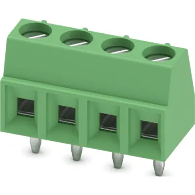 PCB terminal, 4 pole, pitch 3.81 mm, AWG 26-16, 17.5 A, screw connection, green, 1727036 - 1