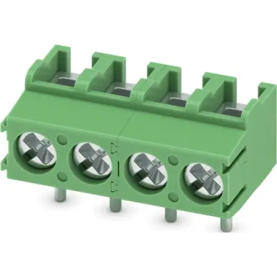 PCB terminal, 4 pole, pitch 5 mm, AWG 26-14, 17.5 A, screw connection, green, 1935336 - 1