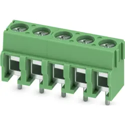 PCB terminal, 5 pole, pitch 5 mm, AWG 26-14, 17.5 A, screw connection, green, 1935190