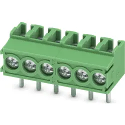 PCB terminal, 6 pole, pitch 3.5 mm, AWG 26-16, 17.5 A, screw connection, green, 1984808