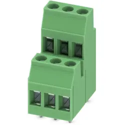 PCB terminal, 6 pole, pitch 5 mm, AWG 24-12, 17.5 A, screw connection, green, 1721087
