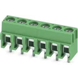 PCB terminal, 6 pole, pitch 5 mm, AWG 26-14, 17.5 A, screw connection, green, 1935200