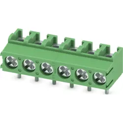 PCB terminal, 6 pole, pitch 5 mm, AWG 26-14, 17.5 A, screw connection, green, 1935352