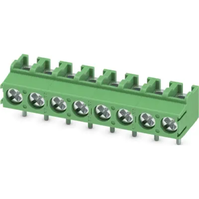 PCB terminal, 8 pole, pitch 5 mm, AWG 26-14, 17.5 A, screw connection, green, 1935378 - 1