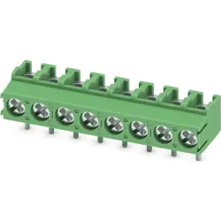 PCB terminal, 8 pole, pitch 5 mm, AWG 26-14, 17.5 A, screw connection, green, 1935378