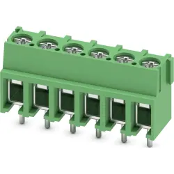 PCB terminal, 6 pole, pitch 5 mm, AWG 20-10, 32 A, screw connection, green, 1935815